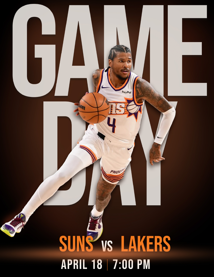 Phoenix Suns Game Day Poster — Flat Design